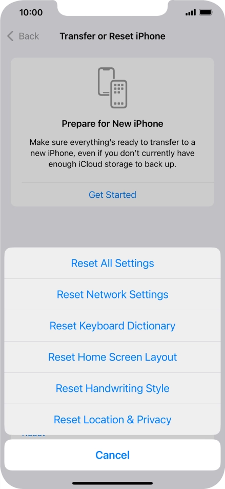 Press Reset All Settings.