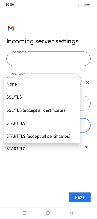 Press SSL/TLS.