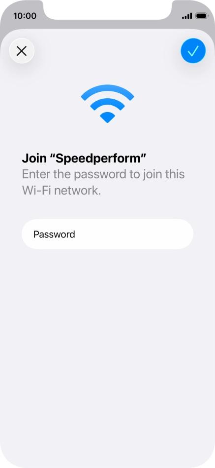 Press the confirm icon.