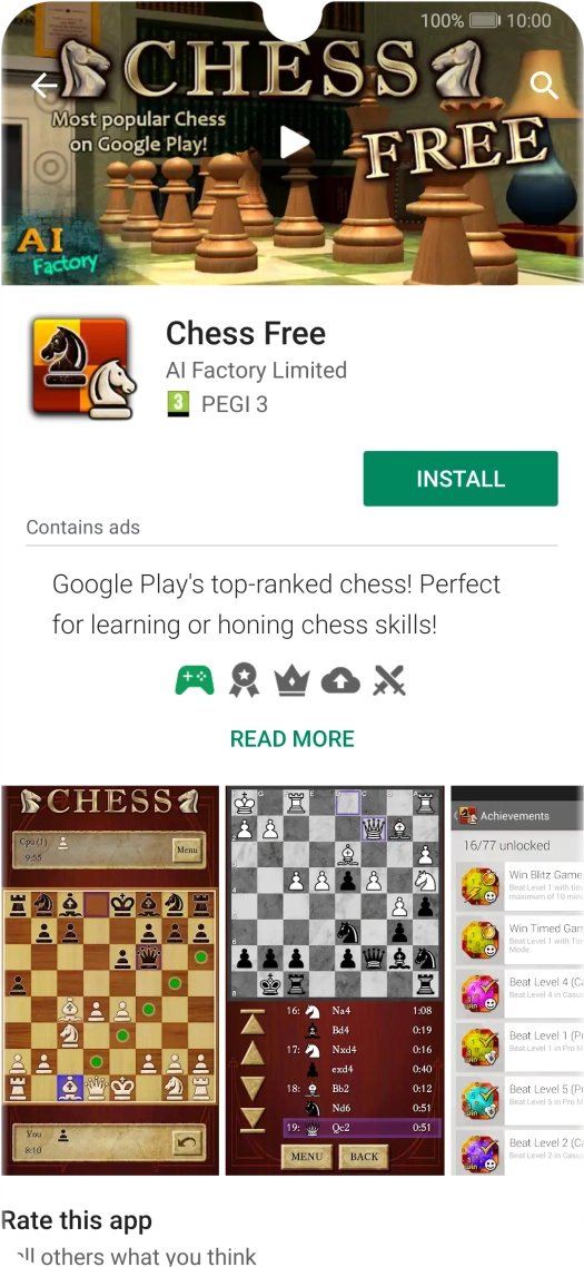 Press INSTALL and follow the instructions on the screen to install the app.