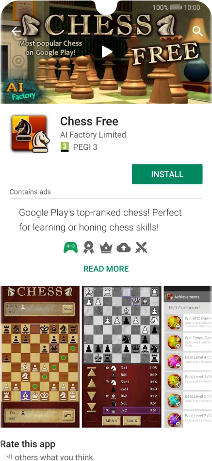 Press INSTALL and follow the instructions on the screen to install the app.