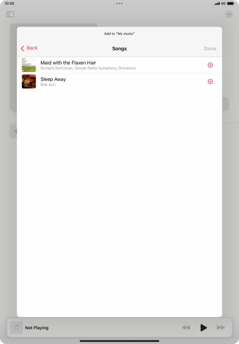 Go to the required category and press the required audio file.