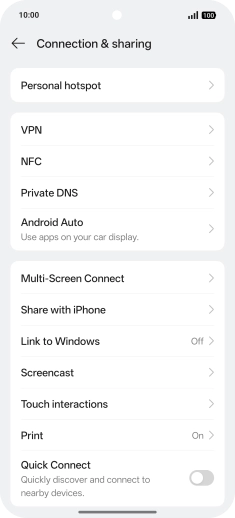 Press Personal hotspot.