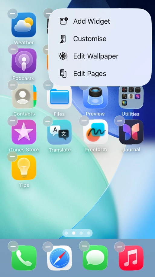 Press Customise.