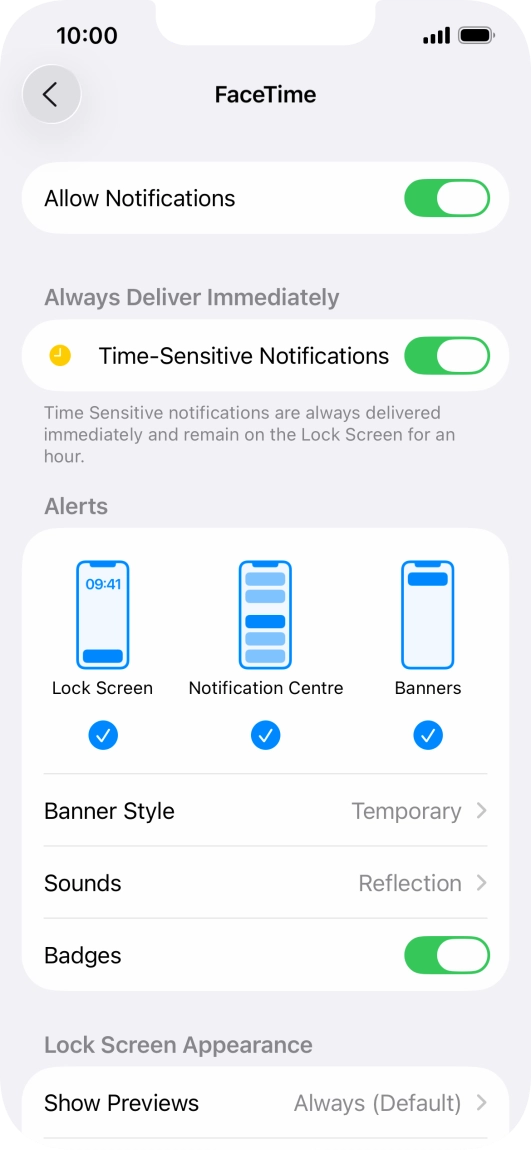 Press the indicator next to 