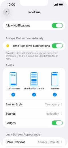 Press the indicator next to 