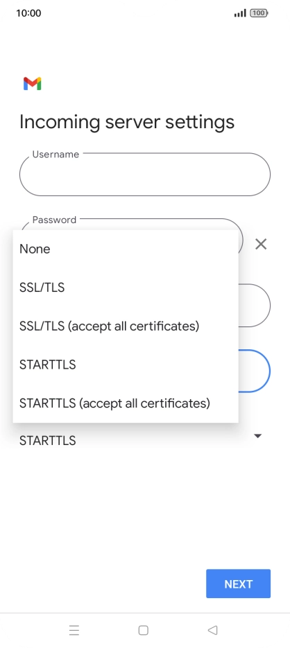 Press SSL/TLS.