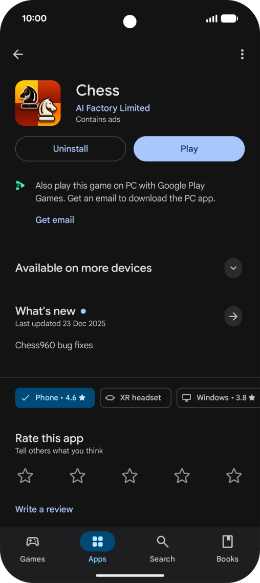 Press Uninstall.