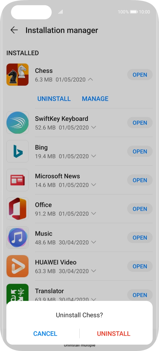 Press UNINSTALL.