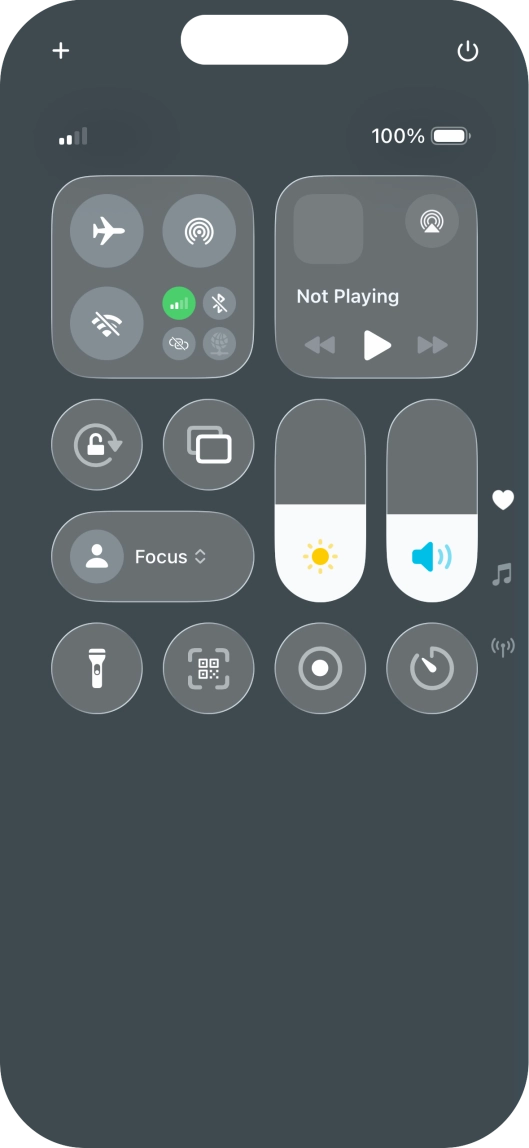 Press the flight mode icon to turn the function on or off.