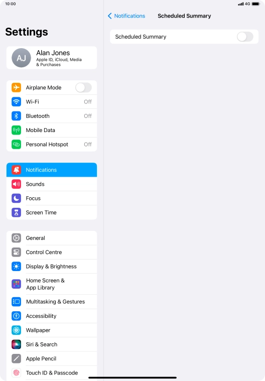 Press the indicator next to 