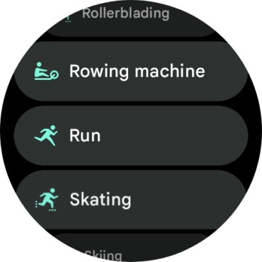 Press the required activity.