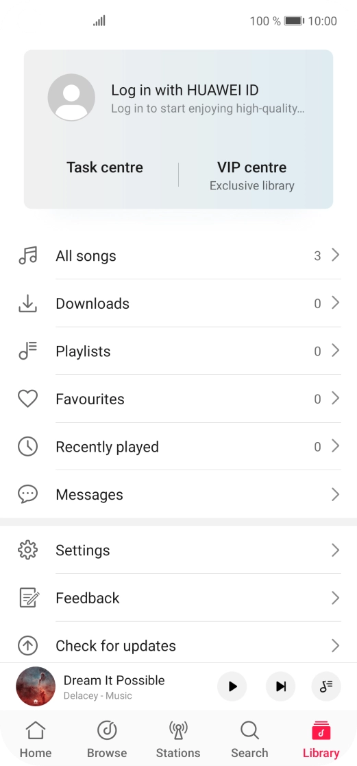 Press All songs.