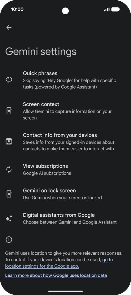 Follow the instructions on the screen to select the required settings.