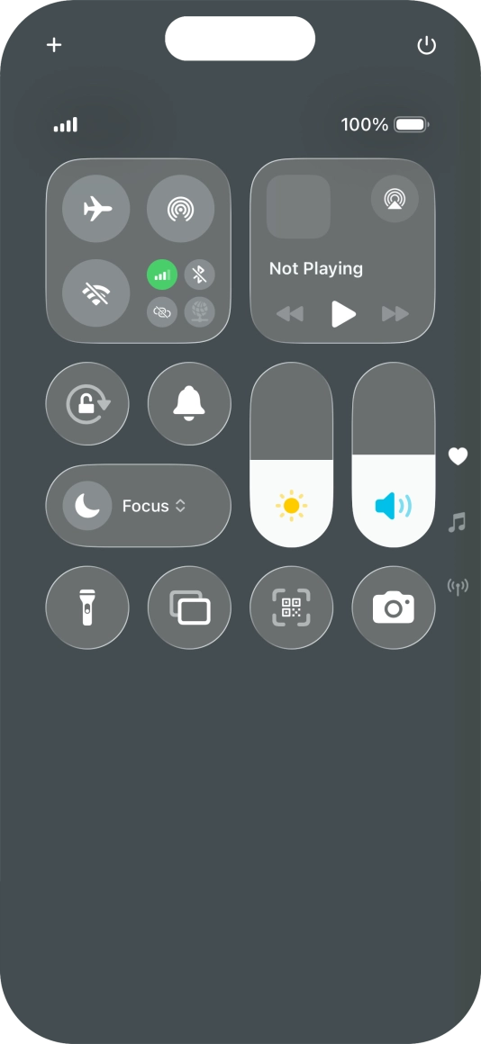 Press the flight mode icon to turn the function on or off.
