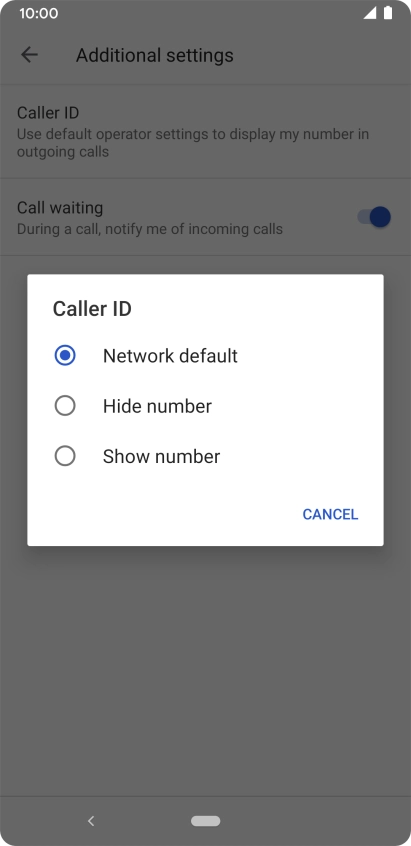 Press Show number to turn on caller identification.