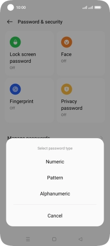 Press the required phone lock code and follow the instructions on the screen to create an additional phone lock code.
