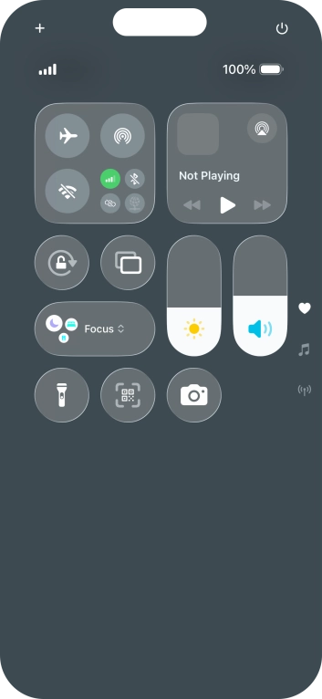 Press the flight mode icon to turn the function on or off.