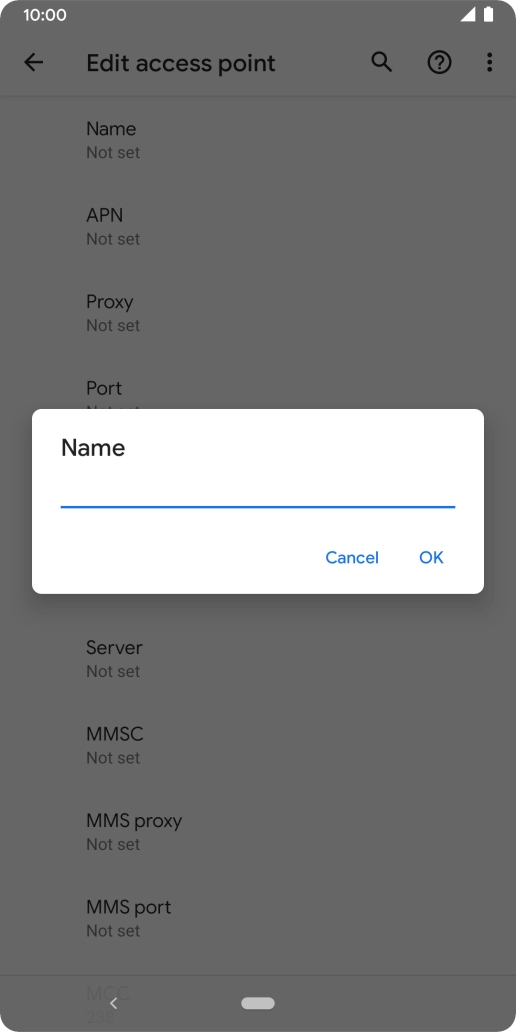 Key in EE Internet and press OK.