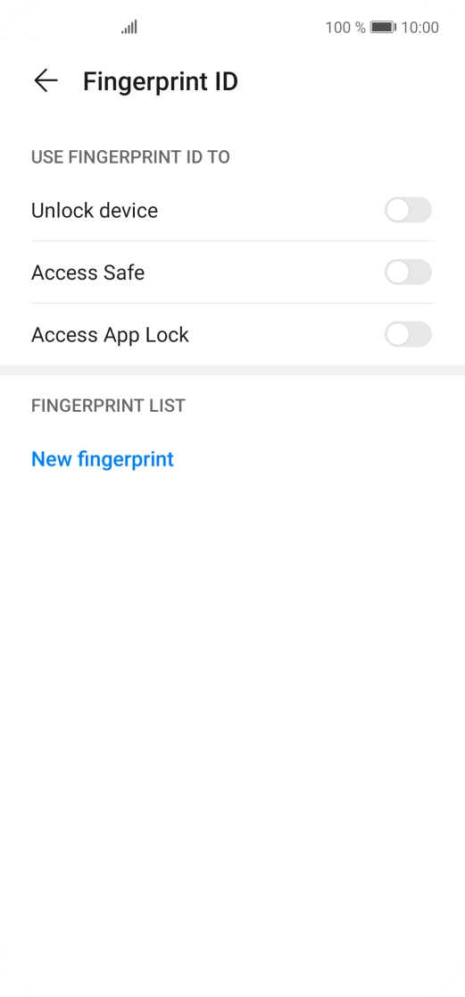 Press New fingerprint.