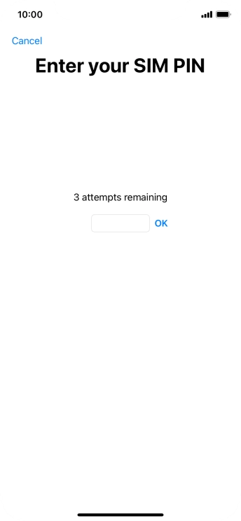 If your SIM is locked, key in your PIN and press OK. The default PIN is 1111.