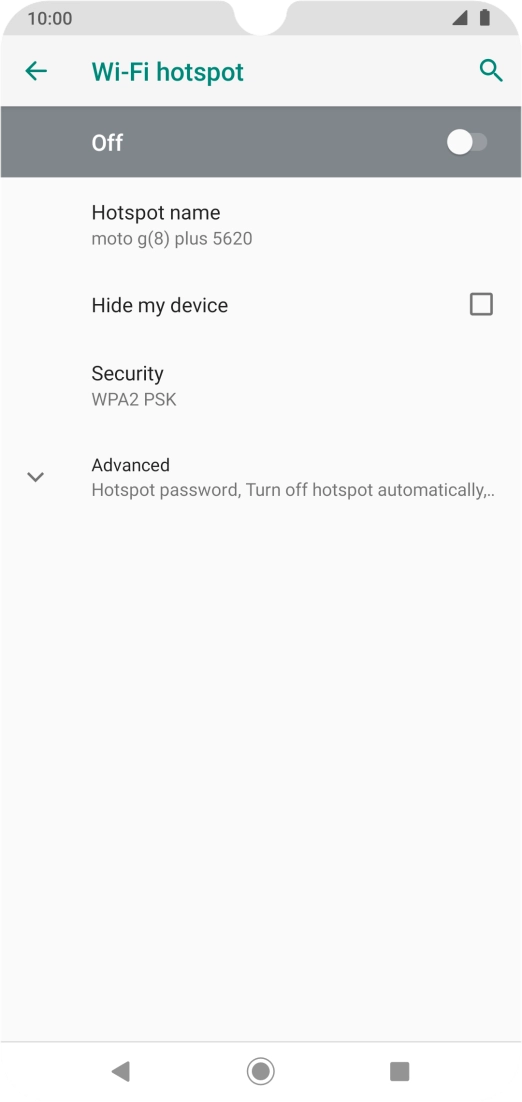 Press Hotspot name.