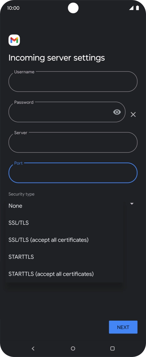 Press SSL/TLS.
