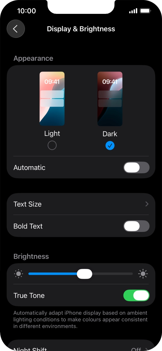 Press the indicator next to 