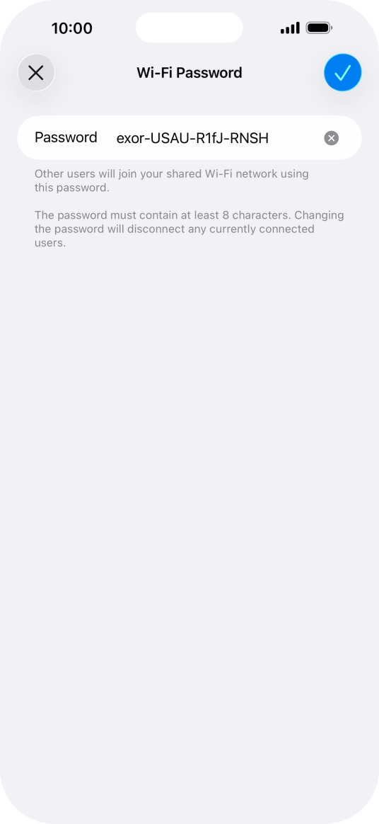 Press the confirm icon.