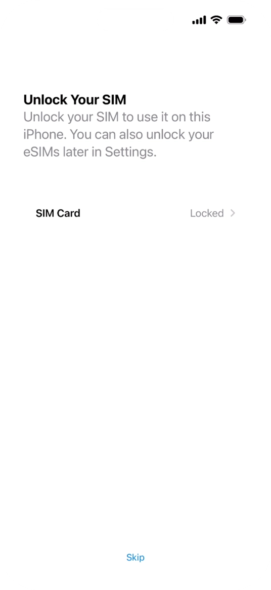 Press SIM Card.