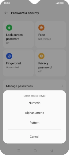 Press the required phone lock code and follow the instructions on the screen to create an additional phone lock code.
