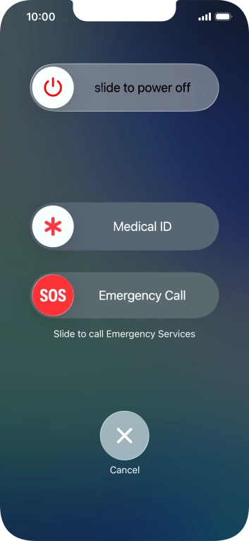 Press and drag the power off icon right.