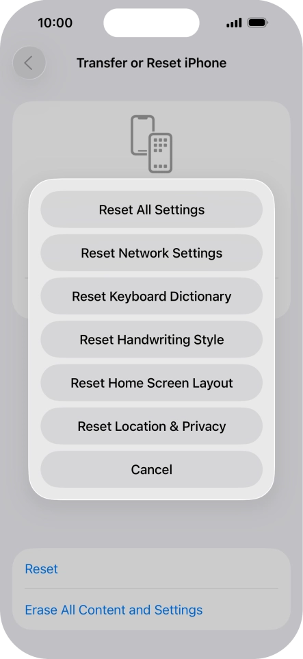 Press Reset All Settings.