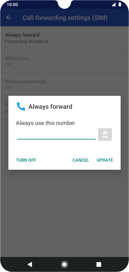 Press TURN OFF.