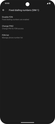 Press Disable FDN.