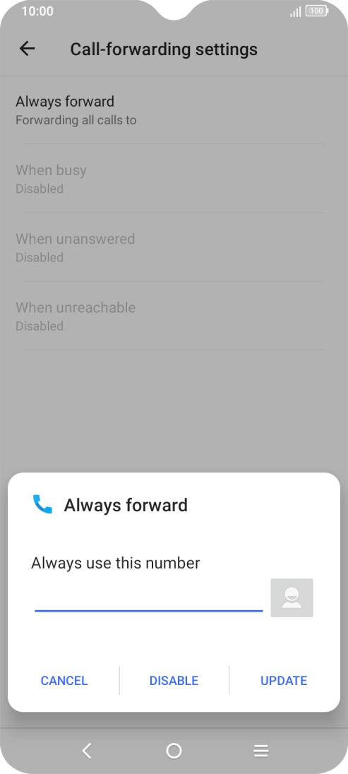 Press DISABLE.