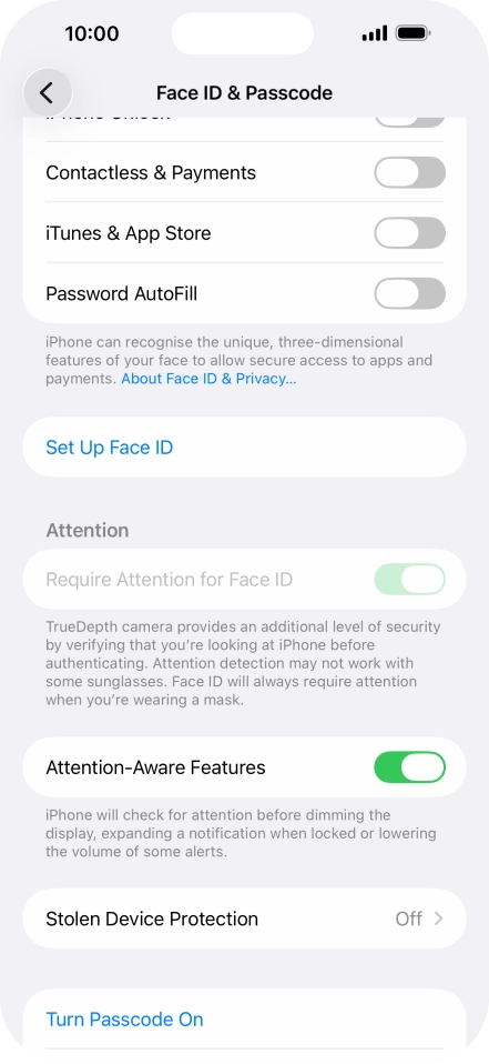 Press Turn Passcode On and key in a phone lock code of your own choice twice.