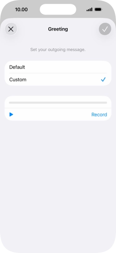 Press Default to select the default greeting.