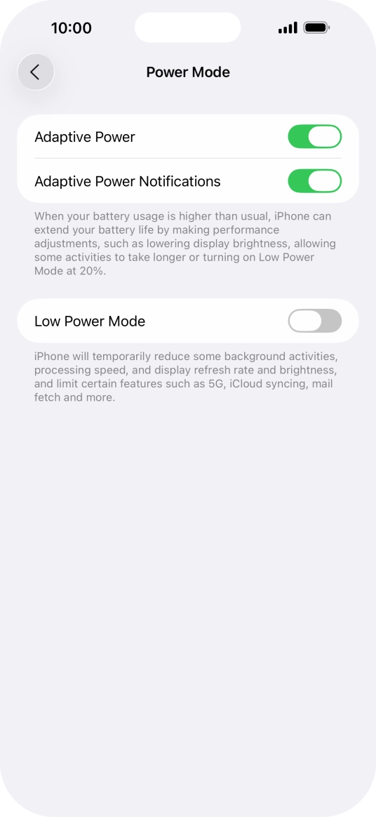 Press the indicator next to 