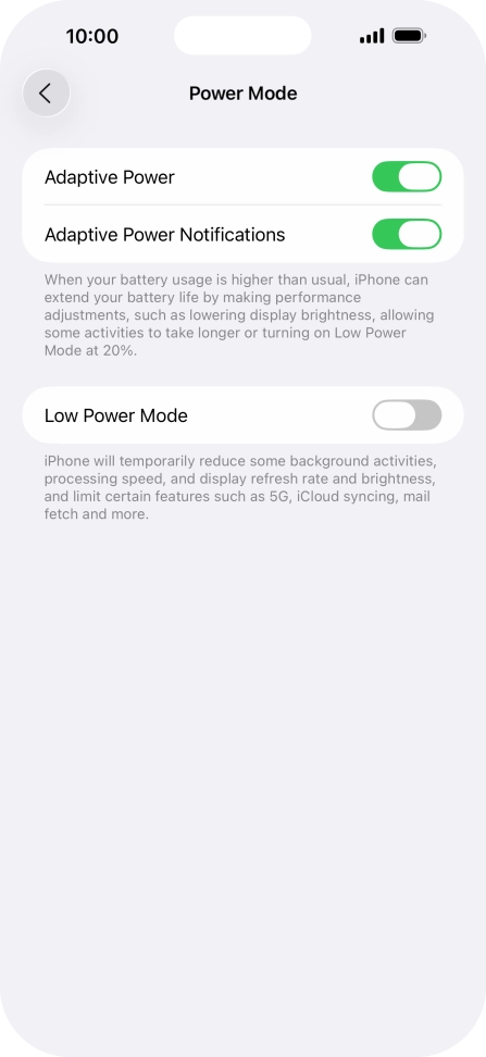 Press the indicator next to 