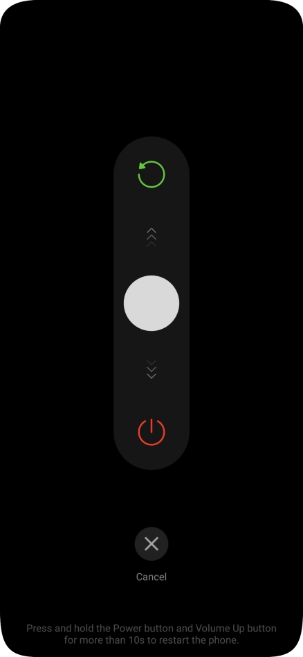 Press and drag the power off icon downwards.