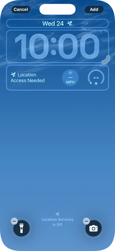 To customise the way the lock screen date is displayed, press the date widget and follow the instructions on the screen to find the required widget display mode.