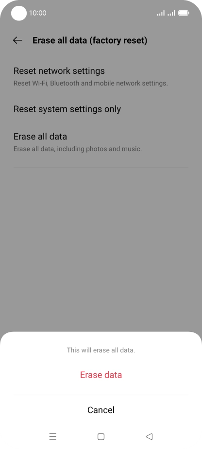 Press Erase data.