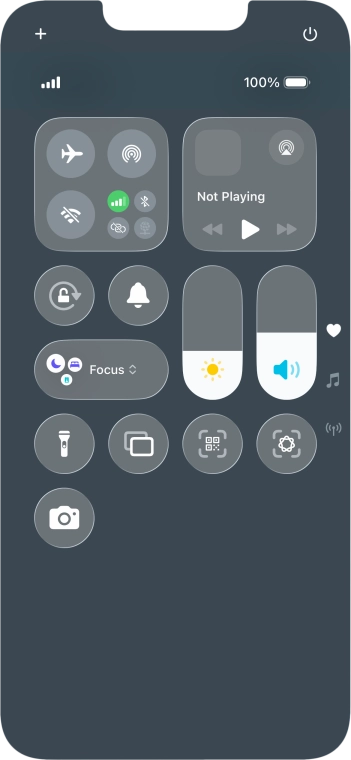 Press the flight mode icon to turn the function on or off.