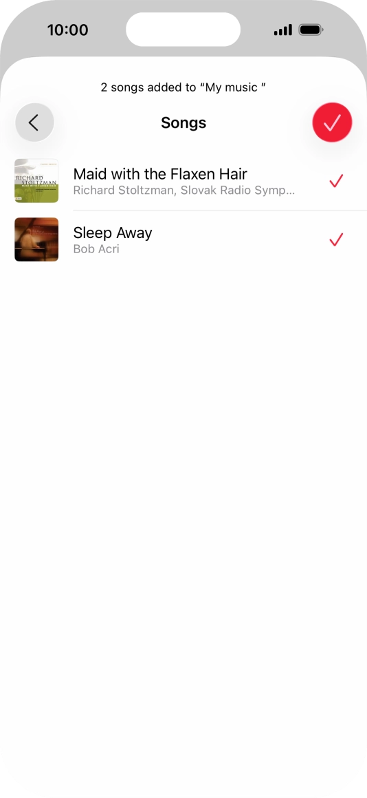 Press the confirm icon.