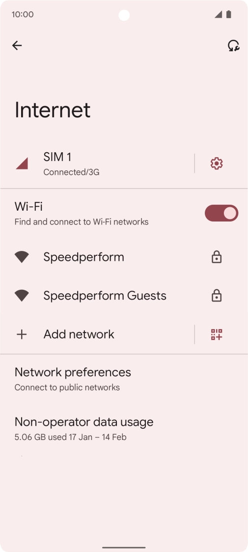 Press the required Wi-Fi network.
