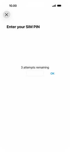 If your SIM is locked, key in your PIN and press OK. The default PIN is 1111.