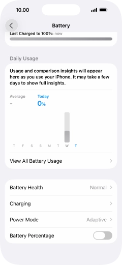 Press Power Mode.