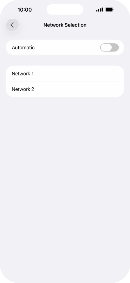 If you turn off the function, press the required network.