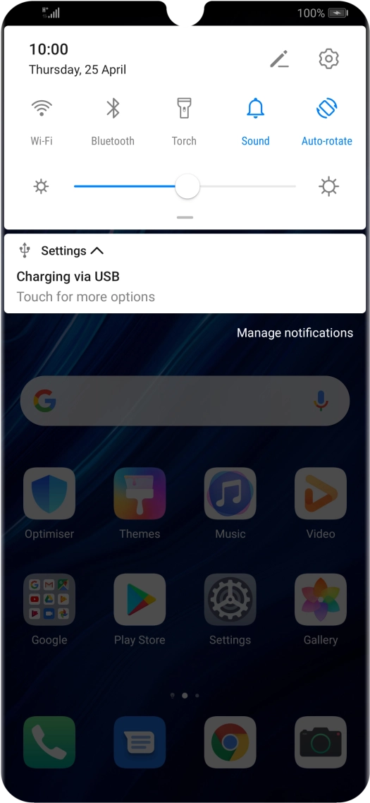 Press the settings icon.